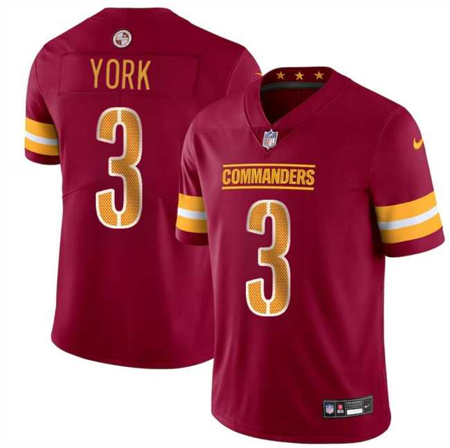 Men & Women & Youth Washington Commanders #3 Cade York Burgundy 2024 Vapor Limited Football Stitched Jersey